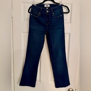 Paige Manhattan Bootcut Jeans Womens 26 Blue Medium Wash Mid Rise Stretch Ankle
